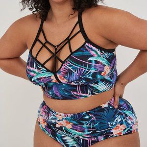 Torrid Floral Cage Top Swim Set